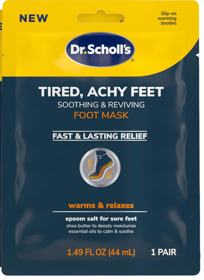 Dr. Scholl's Tired, Achy Feet Soothing & Reviving Foot Mask, 1 Pair, Warming Booties