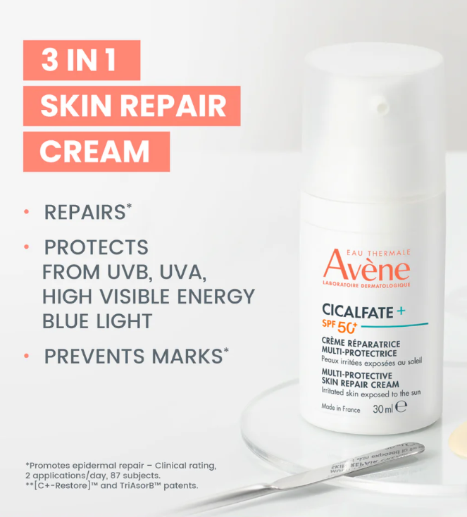 Avene Cicalfate Multi-Protective Skin Repair Cream Sun Protect SPF50+